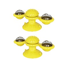 아리코 고양이 풍차볼 스낵토이, 옐로우, 2개