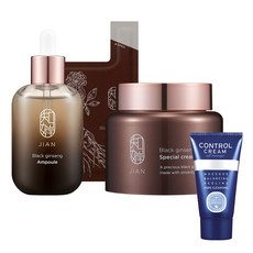 CHARMZONE 嬋真 黑蔘萃取安瓶+黑蔘萃取乳霜+去角質身體乳, 1組