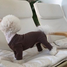 MAGDOG 狗狗Crew刷毛連身衣, 棕色