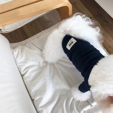 MAGDOG 狗狗晚宴荷葉邊T恤, 海軍藍