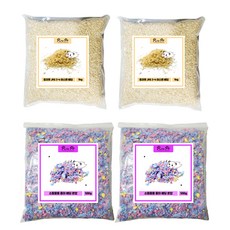 로라펫 JRS 아스펜 베딩 1kg 2p + 케어프레쉬 비압축 컬러 종이베딩 혼합 500g 2p, 1세트
