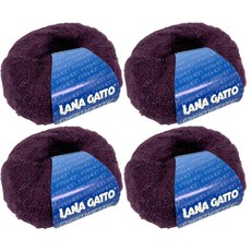 LANA GATTO Diamante 馬海毛壓克力混紡毛線 4入, 5546 深紫色, 212m