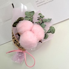 人造花 乾燥花 迷你棉花花束, 粉紅色
