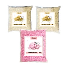 로라펫 JRS 아스펜 베딩 1kg 2p + 케어프레쉬 비압축 컬러 종이베딩 핑크 500g, 1세트