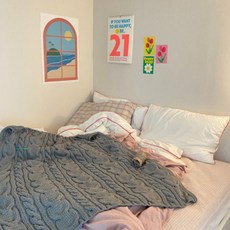 粗棒針 毯子 編織四季 鉤針 DIY組合包, 1套, 太空灰