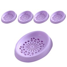 居家裝飾愛心肥皂架, 紫色, 5個