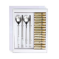 CorelleCoordinates Elegance 蒙布朗 零用錢盒 湯筷禮盒組 2P, 種子, 湯匙 2p + 筷子 2p + 零用錢盒 + 鈔票塑膠袋 15p, 1個