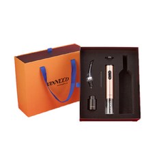 VINNEED 電葡萄酒開瓶器 + Aero + Spoter + 1瓶葡萄酒殼套組, 1套, 玫瑰金（電動開瓶器），黃色（盒裝）