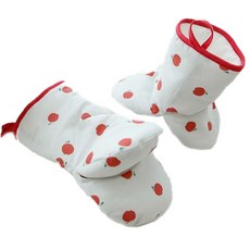 夢豆腐厚棉設計廚房手套, 紅蘋果, 2個