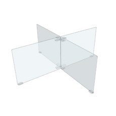 壓克力十字型四人隔板, 透明