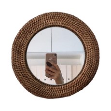藤編室內裝飾牆面裝飾壁鏡 L, 混色