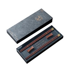 카페클럽 둥근머리 나무 젓가락 앤 받침대 선물세트, 백단향, 젓가락2쌍+받침대