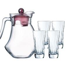 Luminarc 現代水壺 1.3L + Track Cup 340ml x 4p, 粉色的