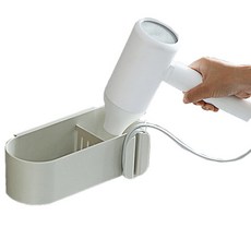 SHIHO Wire Organizer 多功能浴室吹風機架, 1個, 淺灰