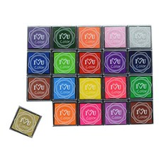 彩色印章印泥20色組 KWK01, 混合顏色, 1套