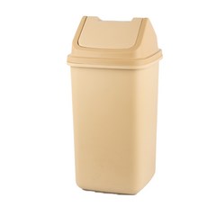 바이굿즈 정사각 종량제 휴지통 50L, 베이지