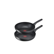 Tefal 法國特福 電磁爐適用Ultimate系列鈦合金單柄不沾平底鍋具 2入組, 灰色, 平底鍋28cm+炒鍋28cm