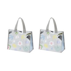 花朵圖案購物袋 彩色 S, 1個, 2件