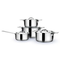 Karim 電磁爐適用綜合不鏽鋼湯鍋 4件組, 雙耳湯鍋24cm+20cm+18cm+單柄湯鍋16cm, 單色