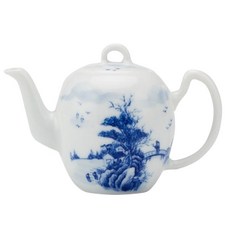 日式復古山水印花茶壺, 210毫升, 混色