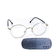 圓形防藍光眼鏡金色+隨機出貨, 1套