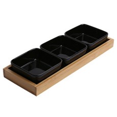 PUKO 上菜用矮盤 C108 正方形3, 黑色, 1套