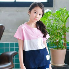 잭키드 여아용 통기성 파스텔 반팔티