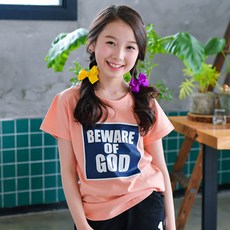 잭키드 여아용 통기성 컬러박스 반팔티