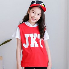 잭키드 여아용 통기성 후드 반팔티 JKT