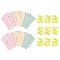 Maumdama 多用途彩色雙層信封 3款 x 3入 2組 + 貼紙 18張, 粉紅色, 橘色, 薄荷綠色, 1套