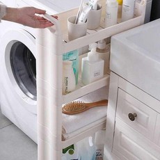 浴室多功能薄置物架, 白色的