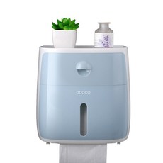 몰래 화장실 휴지걸이 수납형, 블루, 1개