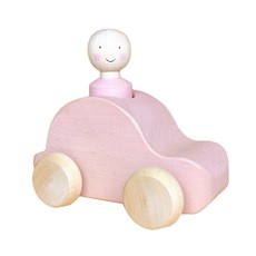 Scandico Waldorf 木製教區人偶汽車套組, 桃粉色