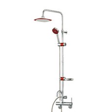 OLIVIA 3段式可調淋浴蓮蓬頭 紅色, 1組