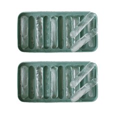 yegam 파스텔 실리콘 스틱 라운드 아이스 몰드 10구, 그린, 2개