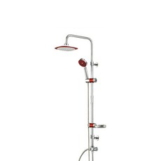 OLIVIA 3段式可調淋浴蓮蓬頭 紅色, 1組