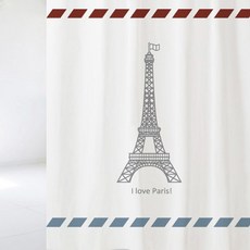 浴簾 sc43 1800*1880mm+塑膠掛鉤 12入+掛桿 白色組合, 1套