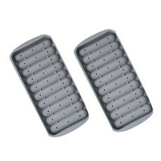 yegam 粉彩矽膠圓形長條冰塊模具 10格, 灰色