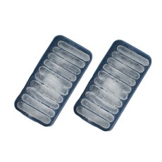 yegam 粉彩矽膠圓形長條製冰盒 10格, 藍色