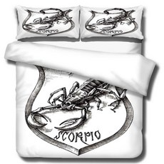 이불 커버 + 베개커버 2p 세트, 스콜피온 드로잉 일러스트(A_RD_529)