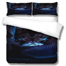 이불 커버 + 베개커버 2p 세트, 나이트 스네이크 일러스트(A_RD_525)