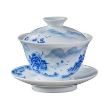 CHEONGHWA 自來水茶杯, 白+藍, 1個