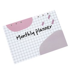 lallayena 月度計劃鑲嵌 6 孔 36 張 x 2p + 封面和封底 x 2p 套組 Ver 3, 單色