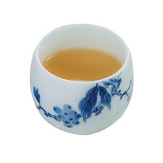 천삼백케이 경덕진 청화 산사 찻잔, 화이트+블루, 1개