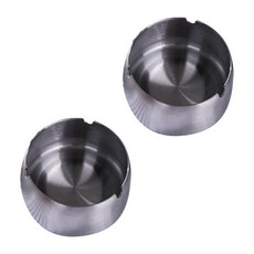 All Nine簡便的不鏽鋼菸灰缸 M, 銀, 2個