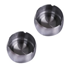 All Nine 簡易不鏽鋼菸灰缸 S, 銀色, 2個