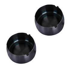 All Nine簡便的不鏽鋼菸灰缸 M, 黑色, 2個