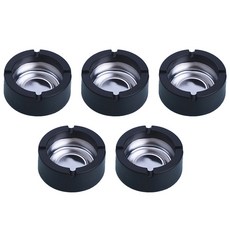 All Nine柔軟的色彩圓形菸灰缸, 黑色, 5個