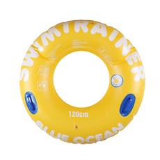 充氣扶手兒童游泳圈 120cm, 黃色的, 1個