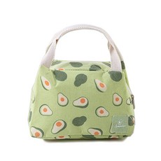 清爽水果設計拉鍊托特便當袋, 酪梨